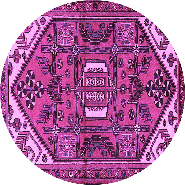 Round Persian Purple Traditional Rug, tr2339pur
