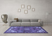 Machine Washable Persian Blue Traditional Rug in a Living Room, wshtr2339blu