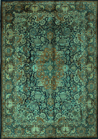 Medallion Turquoise Traditional Rug, tr233turq