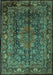 Medallion Turquoise Traditional Rug, tr233turq