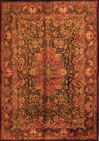 Medallion Orange Traditional Rug, tr233org