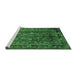 Sideview of Machine Washable Medallion Emerald Green Traditional Area Rugs, wshtr233emgrn