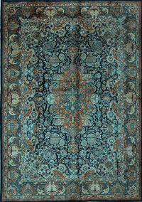 Medallion Light Blue Traditional Rug, tr233lblu