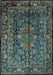 Medallion Light Blue Traditional Rug, tr233lblu