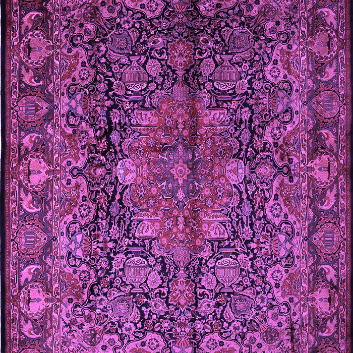 Machine Washable Medallion Purple Traditional Area Rugs, wshtr233pur