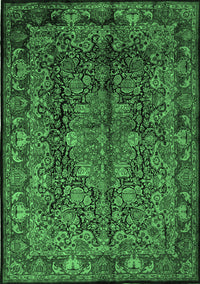 Medallion Emerald Green Traditional Rug, tr233emgrn