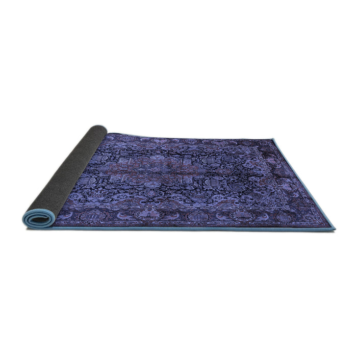 Sideview of Medallion Blue Traditional Rug, tr233blu