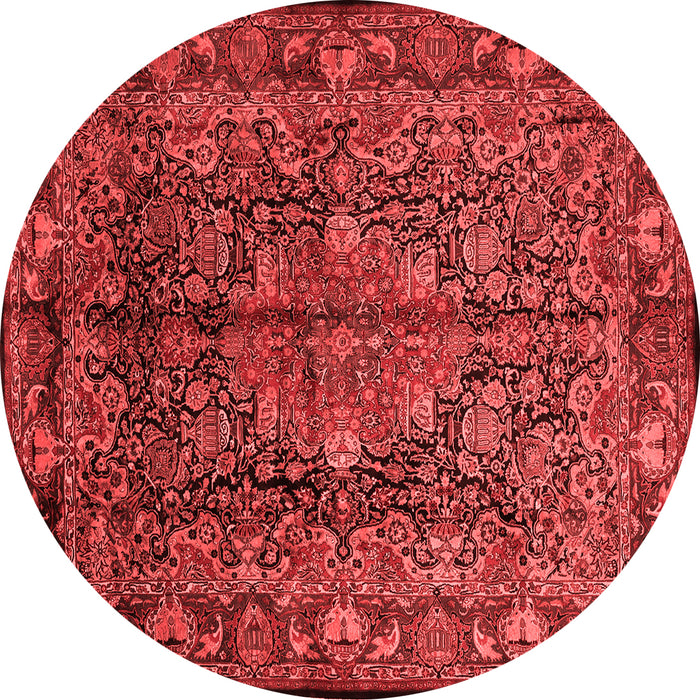 Machine Washable Medallion Red Traditional Rug, wshtr233red
