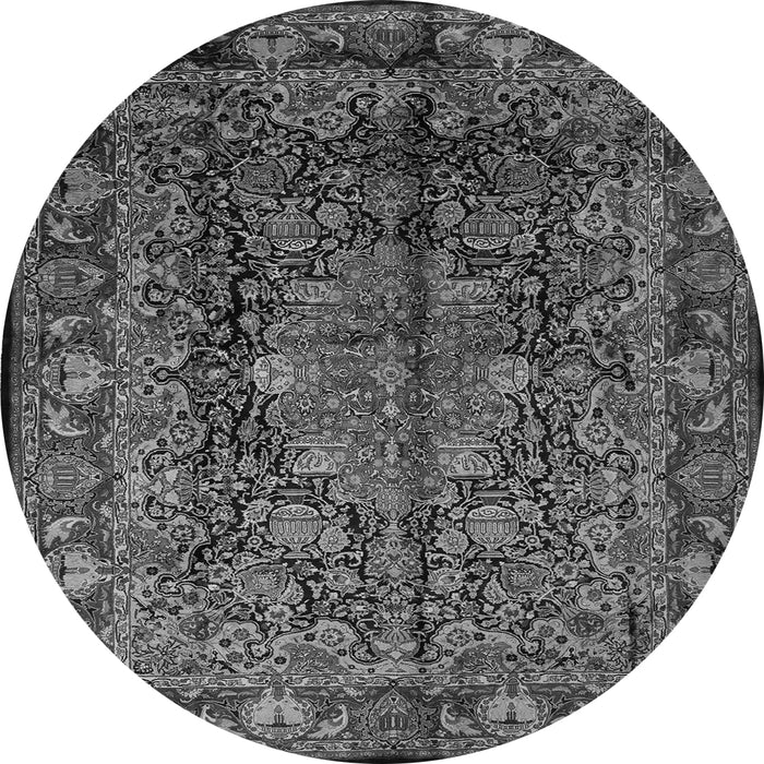 Square Medallion Gray Traditional Rug, tr233gry