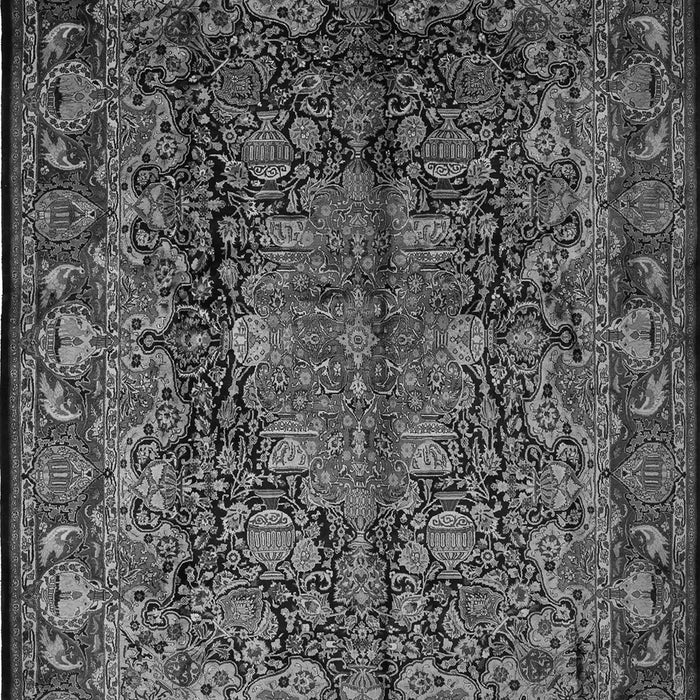 Serging Thickness of Machine Washable Medallion Gray Traditional Rug, wshtr233gry