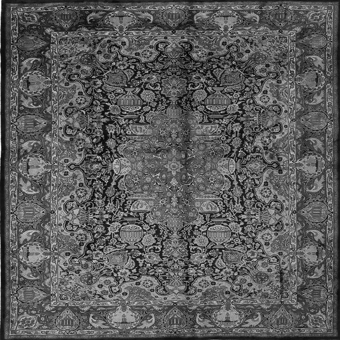 Serging Thickness of Medallion Gray Traditional Rug, tr233gry