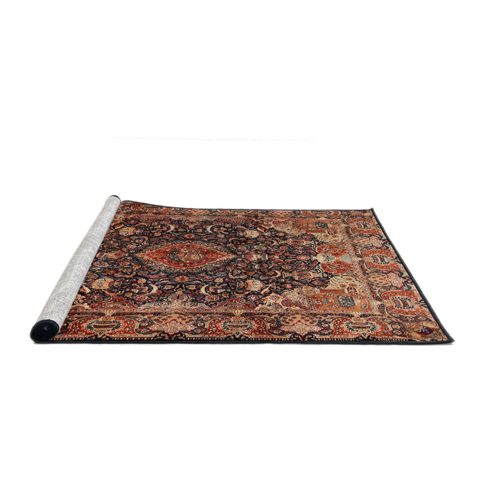 Sideview of Machine Washable Traditional Peru Brown Rug, wshtr234