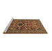 Sideview of Machine Washable Persian Brown Traditional Rug, wshtr2340brn