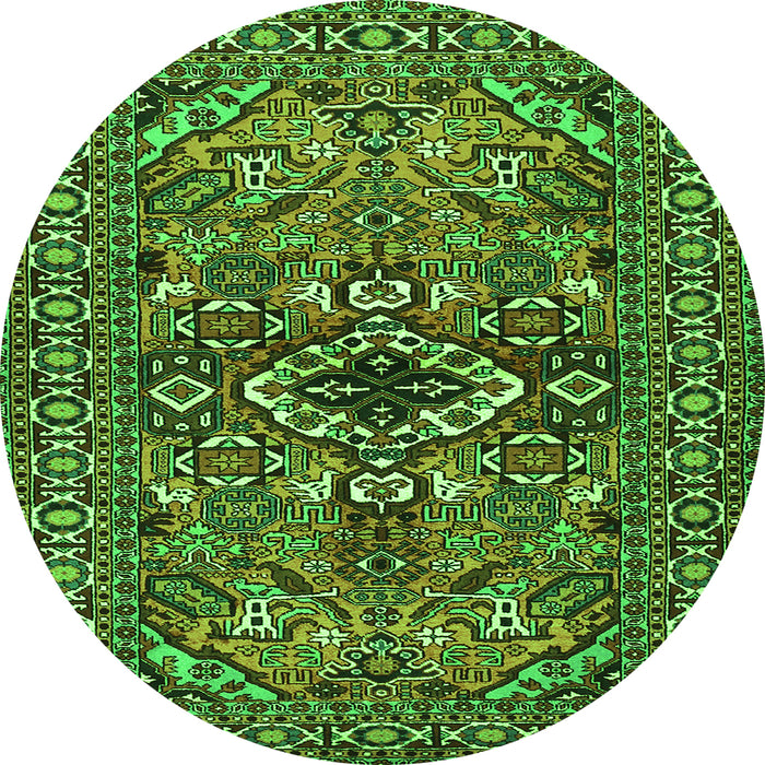 Square Persian Green Traditional Rug, tr2340grn