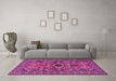 Machine Washable Persian Pink Traditional Rug in a Living Room, wshtr2340pnk