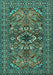 Machine Washable Persian Turquoise Traditional Area Rugs, wshtr2340turq