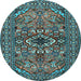 Round Persian Light Blue Traditional Rug, tr2340lblu
