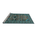 Sideview of Machine Washable Persian Light Blue Traditional Rug, wshtr2340lblu