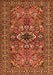 Serging Thickness of Machine Washable Persian Orange Traditional Area Rugs, wshtr2340org