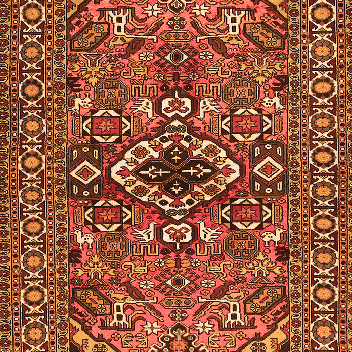 Serging Thickness of Machine Washable Persian Orange Traditional Area Rugs, wshtr2340org