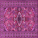 Square Machine Washable Persian Pink Traditional Rug, wshtr2340pnk