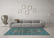 Machine Washable Persian Light Blue Traditional Rug in a Living Room, wshtr2340lblu