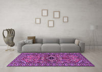 Machine Washable Persian Purple Traditional Rug, wshtr2340pur