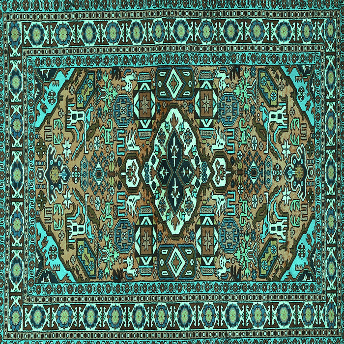 Square Persian Turquoise Traditional Rug, tr2340turq
