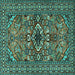 Square Persian Turquoise Traditional Rug, tr2340turq