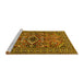 Sideview of Machine Washable Persian Yellow Traditional Rug, wshtr2340yw