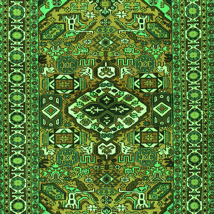 Serging Thickness of Machine Washable Persian Green Traditional Area Rugs, wshtr2340grn