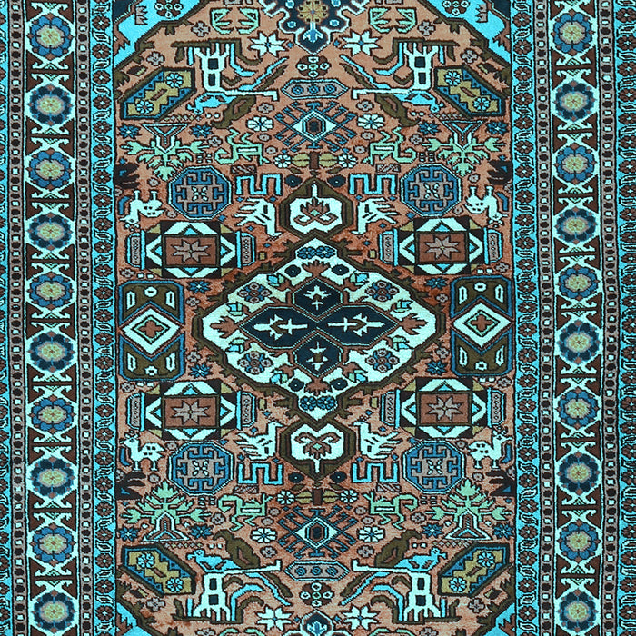 Machine Washable Persian Light Blue Traditional Rug, wshtr2340lblu
