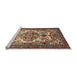 Sideview of Machine Washable Traditional Light French Beige Brown Rug, wshtr2341