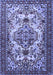 Machine Washable Persian Blue Traditional Rug, wshtr2341blu