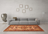 Machine Washable Persian Orange Traditional Rug, wshtr2341org