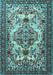 Machine Washable Persian Light Blue Traditional Rug, wshtr2341lblu