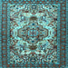 Square Machine Washable Persian Light Blue Traditional Rug, wshtr2341lblu