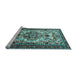 Sideview of Machine Washable Persian Light Blue Traditional Rug, wshtr2341lblu