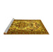 Sideview of Machine Washable Persian Yellow Traditional Rug, wshtr2341yw