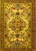 Machine Washable Persian Yellow Traditional Rug, wshtr2341yw