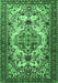 Machine Washable Persian Emerald Green Traditional Area Rugs, wshtr2341emgrn