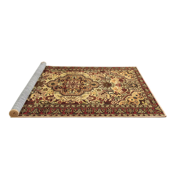 Sideview of Machine Washable Persian Brown Traditional Rug, wshtr2341brn
