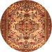 Machine Washable Persian Orange Traditional Area Rugs, wshtr2341org