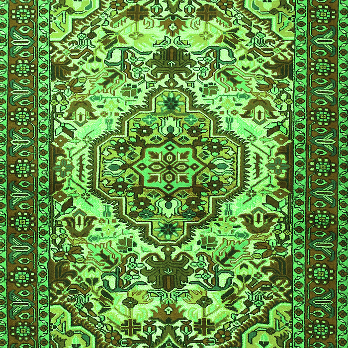 Serging Thickness of Machine Washable Persian Green Traditional Area Rugs, wshtr2341grn