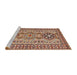 Sideview of Machine Washable Traditional Saffron Red Rug, wshtr2342