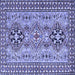 Square Machine Washable Persian Blue Traditional Rug, wshtr2342blu