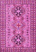 Machine Washable Persian Pink Traditional Rug, wshtr2342pnk