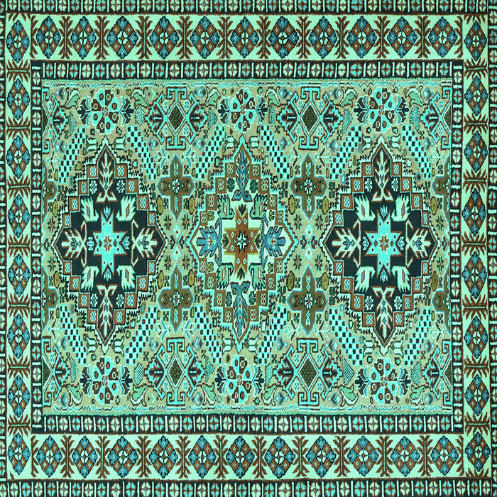 Square Persian Turquoise Traditional Rug, tr2342turq