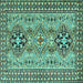 Square Persian Turquoise Traditional Rug, tr2342turq