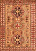 Serging Thickness of Machine Washable Persian Orange Traditional Area Rugs, wshtr2342org